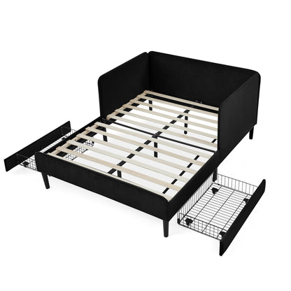 Upholstered Platform Bed Frame With 2 Storage Drawers And Adjustable Sofa Bed - The Sleep Loft - Online Mattress Showroom NYC