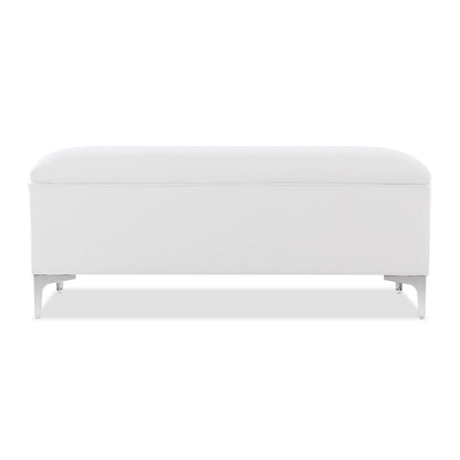 Madelyn - Modern Storage Bench - Bright White Dye - The Sleep Loft - Online Mattress Showroom NYC