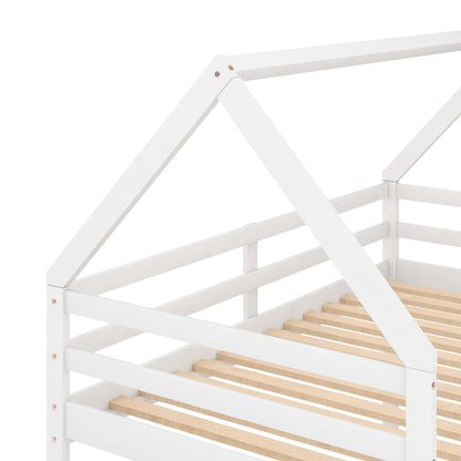 Low Bunk Bed With House Shaped Frame And Ladder - The Sleep Loft - Online Mattress Showroom NYC