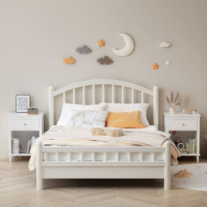 Nightstand & 1 Drawer And 1 Shelf - White - The Sleep Loft - Online Mattress Showroom NYC