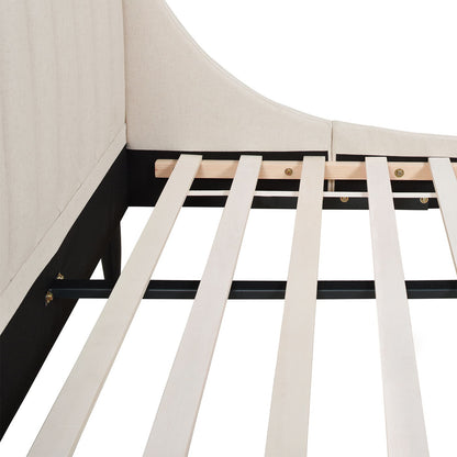 Aspen - King Vertical Tufted Headboard Platform Bed Set - Light Beige - The Sleep Loft - Online Mattress Showroom NYC