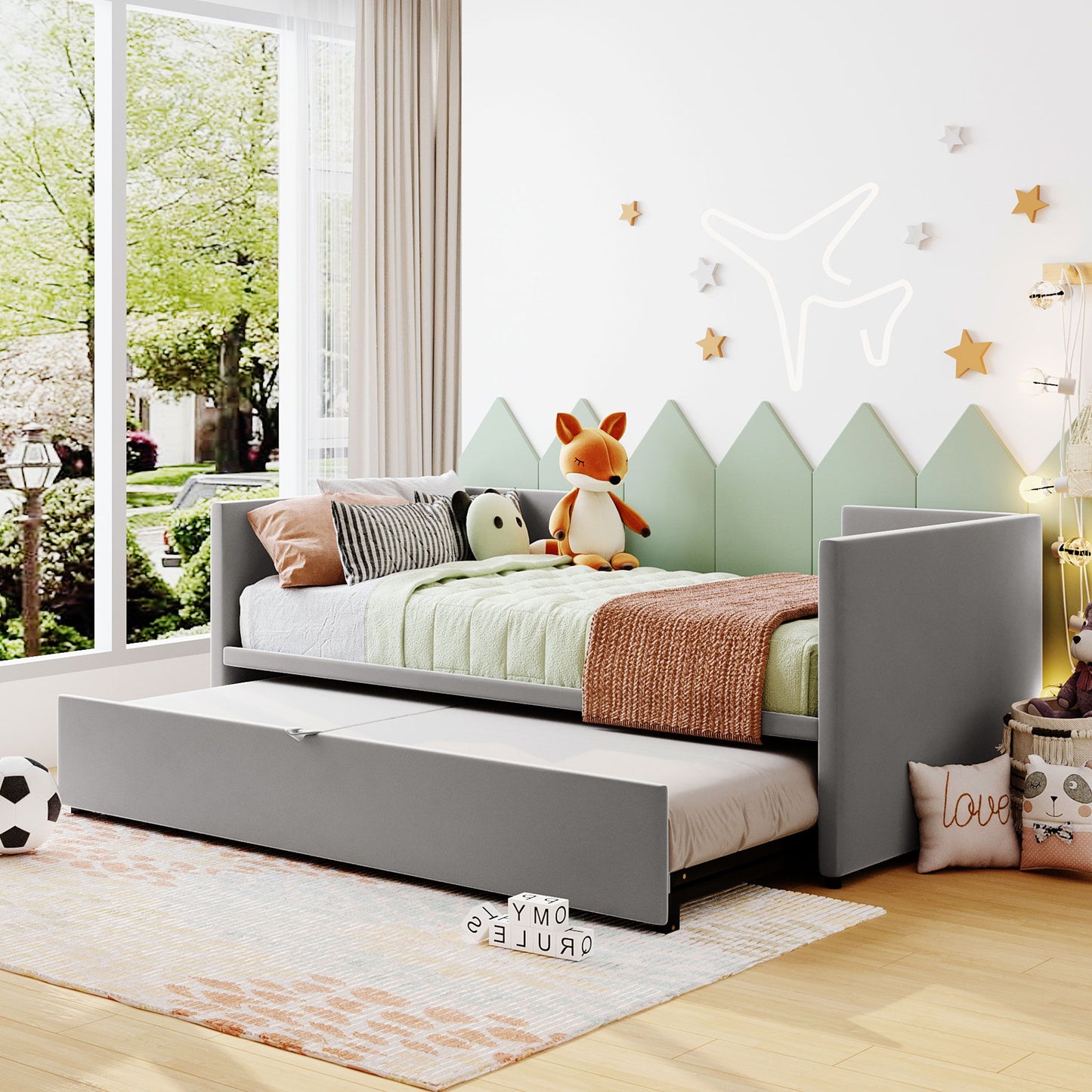 Twin Size Upholstered Daybed With Pop Up Trundle - The Sleep Loft - Online Mattress Showroom NYC