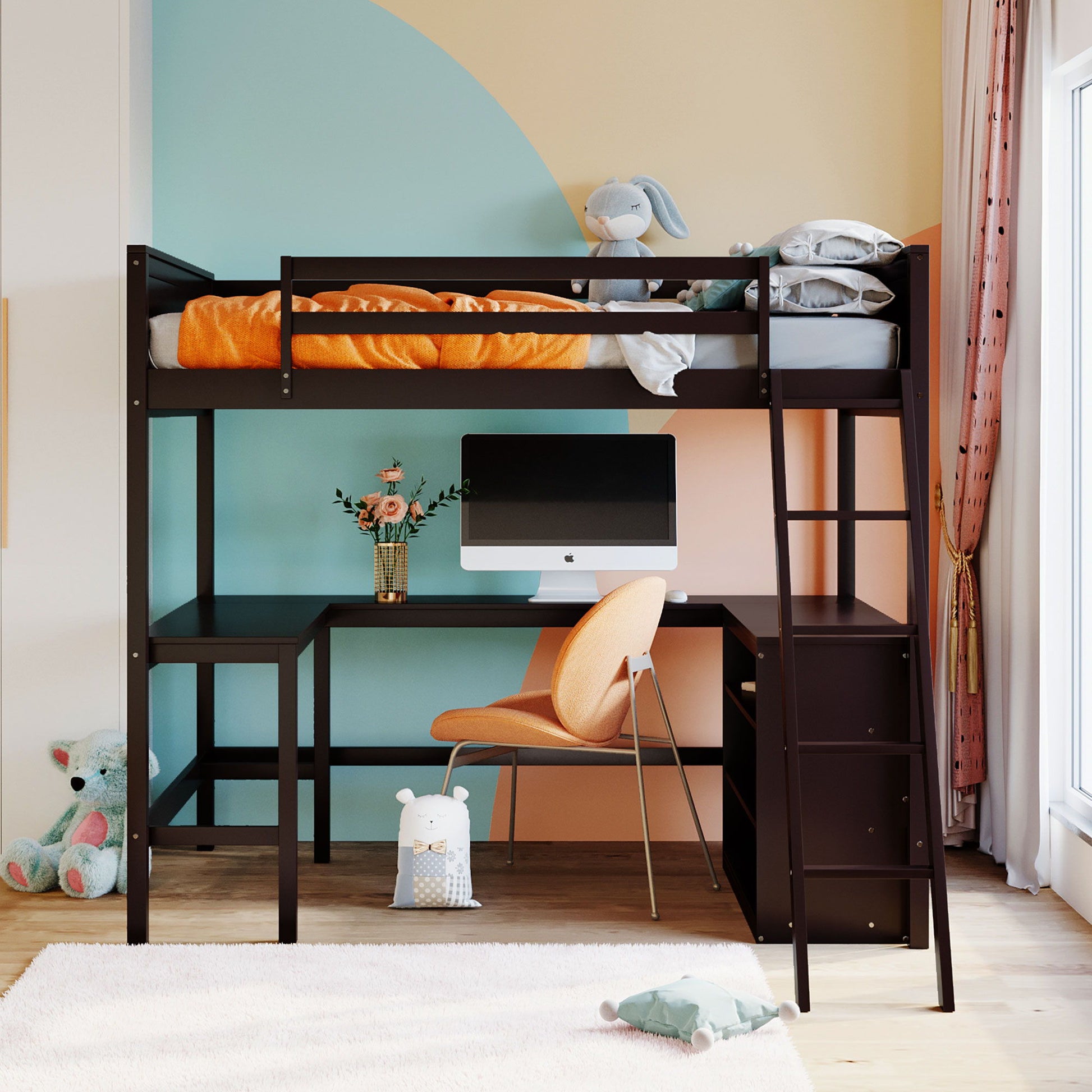 Loft Bed With Shelves With Desk - The Sleep Loft - Online Mattress Showroom NYC