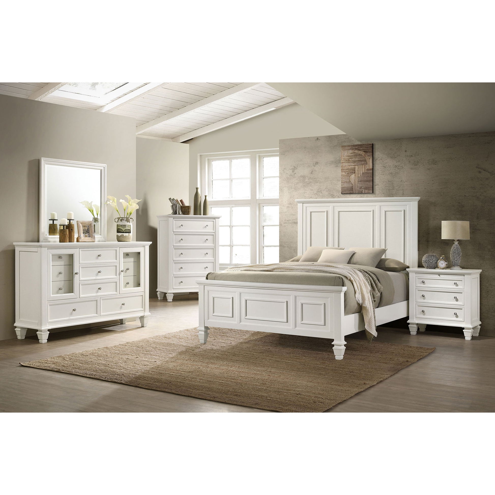 Copper - Queen Panel Bed With Structured Headboard And Slatted Design - White - The Sleep Loft - Online Mattress Showroom NYC