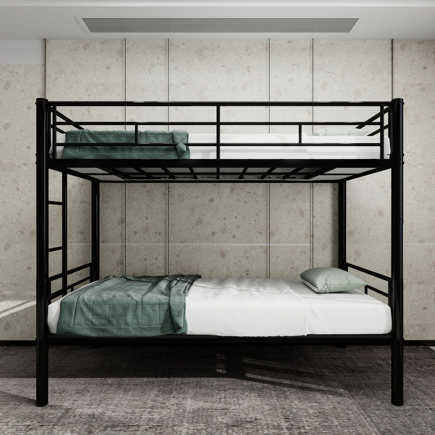 Metal Bunk Bed For Kids, Convertible Bedframe With Ladders & Guardrail - The Sleep Loft - Online Mattress Showroom NYC
