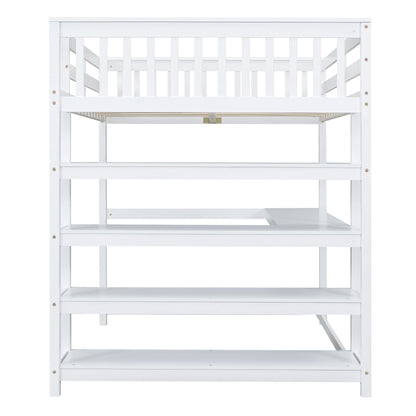 Loft Bed With Storage Shelves And Under Bed Desk - The Sleep Loft - Online Mattress Showroom NYC