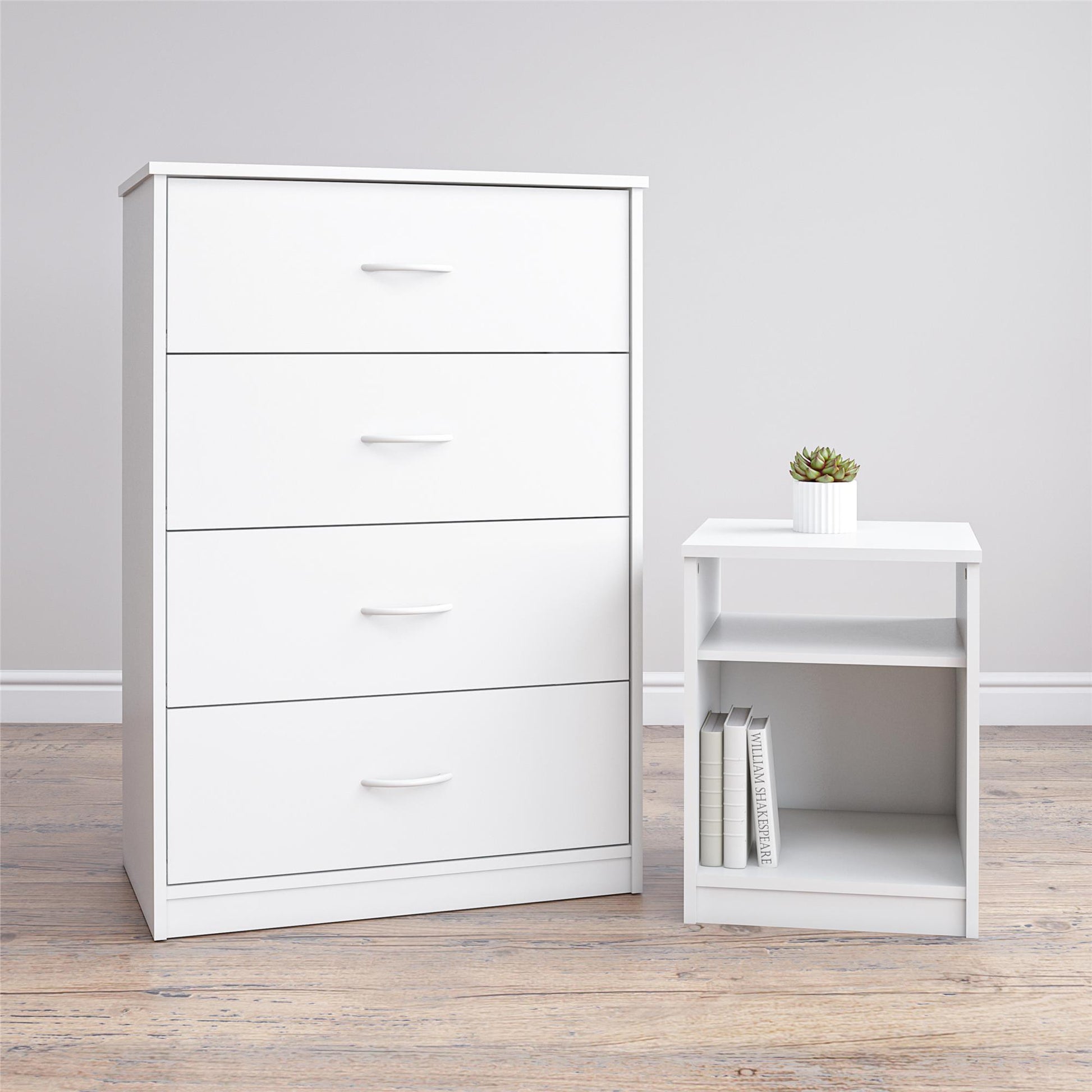 Open Shelf Nightstand - White - The Sleep Loft - Online Mattress Showroom NYC