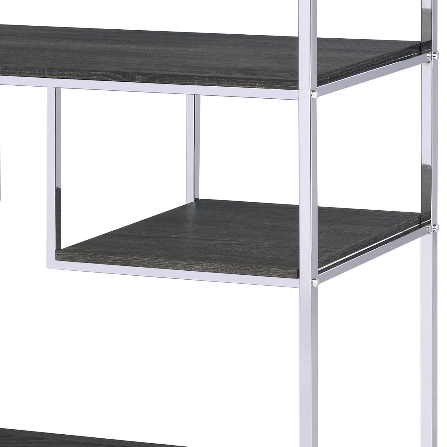 Vonara - Bookshelf - Chrome / Gray / Oak - The Sleep Loft - Online Mattress Showroom NYC