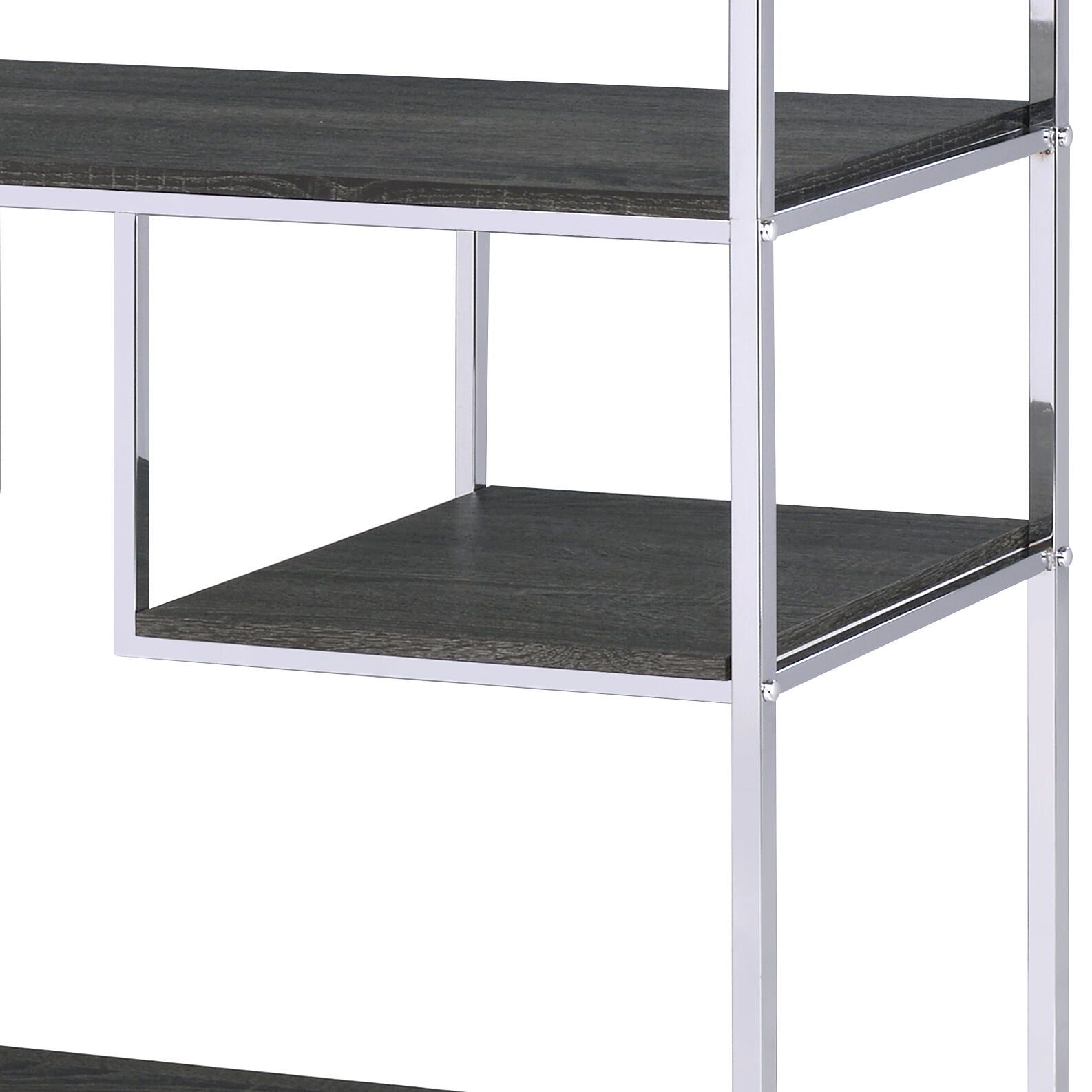 Vonara - Bookshelf - Chrome / Gray / Oak - The Sleep Loft - Online Mattress Showroom NYC