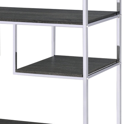 Vonara - Bookshelf - Chrome / Gray / Oak - The Sleep Loft - Online Mattress Showroom NYC