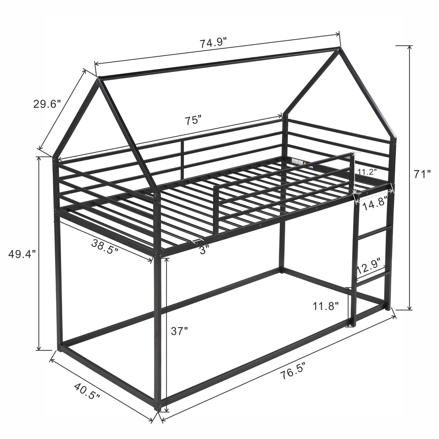House Bunk Bed With Built In Ladder - The Sleep Loft - Online Mattress Showroom NYC