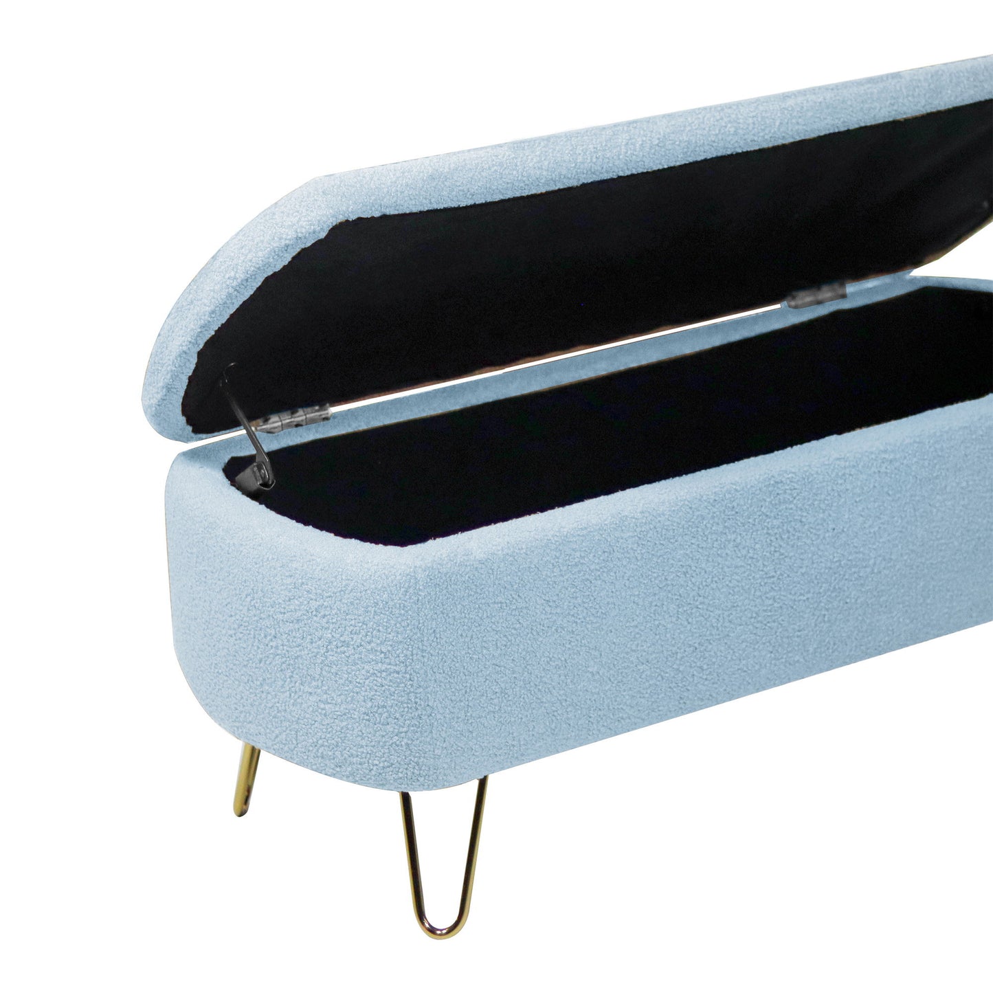 Storage Ottoman Bench For End Of Bed Legs, Modern Camel Faux Fur Entryway Bench Upholstered Padded With Storage For Living Room Bedroom - The Sleep Loft - Online Mattress Showroom NYC