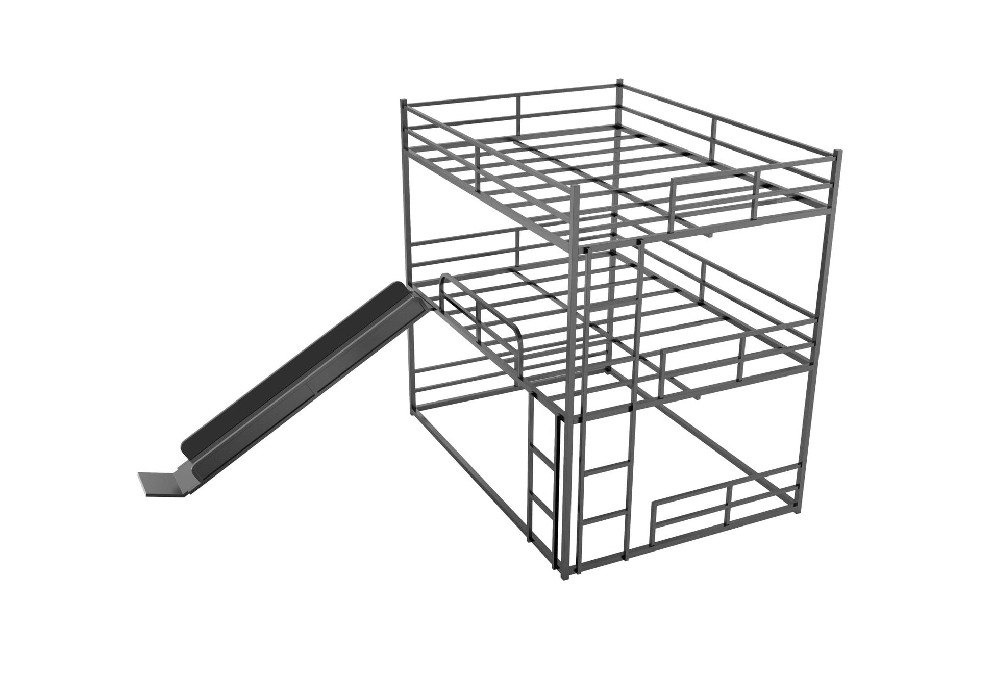 Twin Size House Loft Bed With Slide And Ladder - Black - The Sleep Loft - Online Mattress Showroom NYC