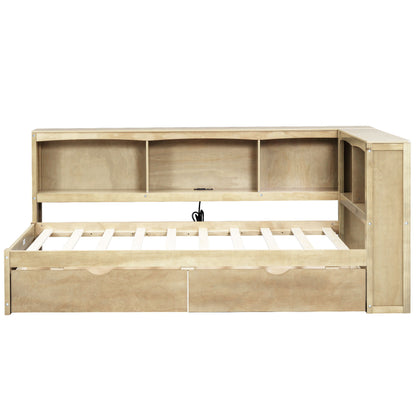 Daybed With 2 Storage Drawers, Storage Cabinets, USB Ports - The Sleep Loft - Online Mattress Showroom NYC