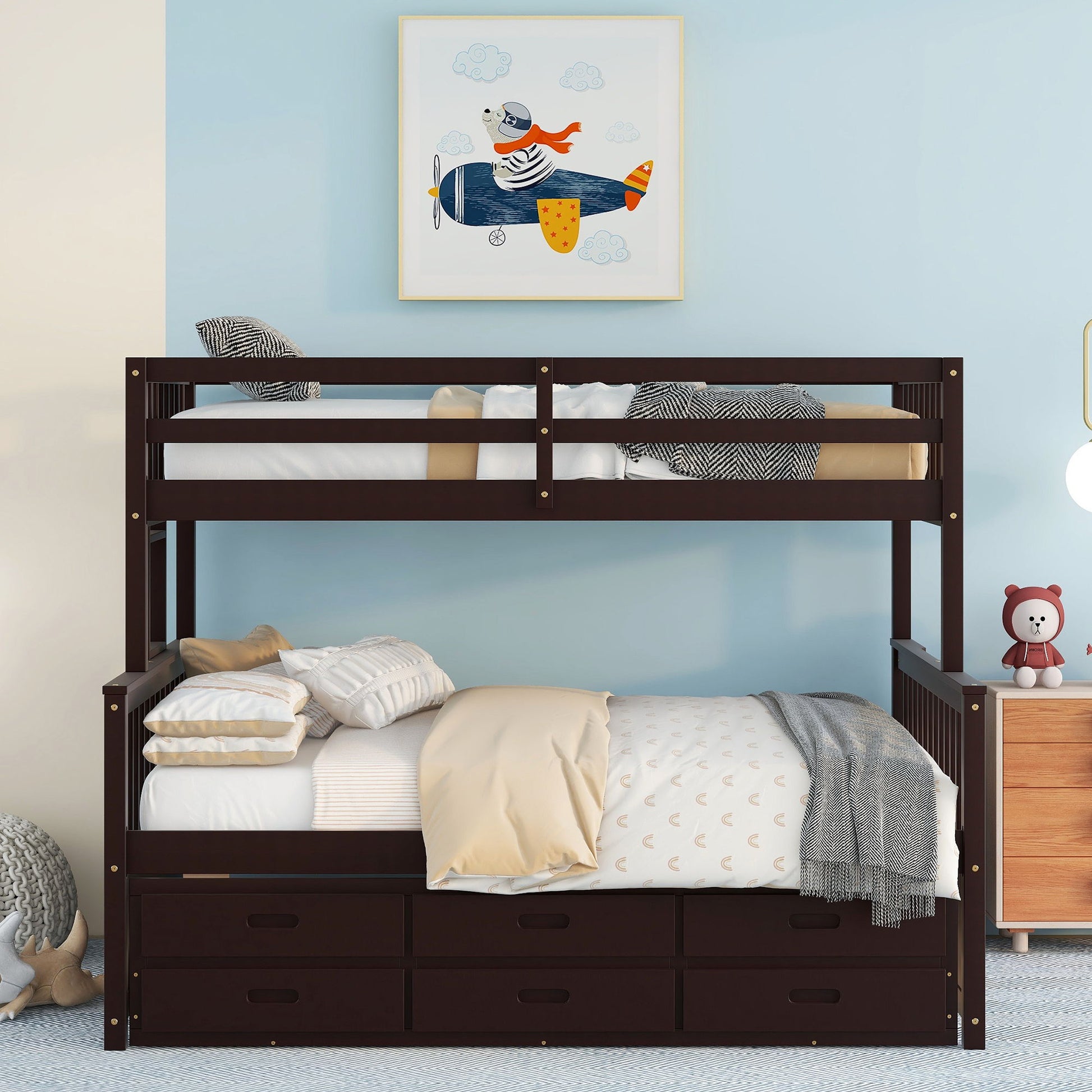Bunk Bed With Twin Size Trundle And Drawers - The Sleep Loft - Online Mattress Showroom NYC