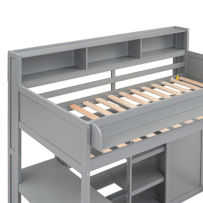 Loft Bed With Built In Desk, Storage Shelves, And Wardrobe - The Sleep Loft - Online Mattress Showroom NYC