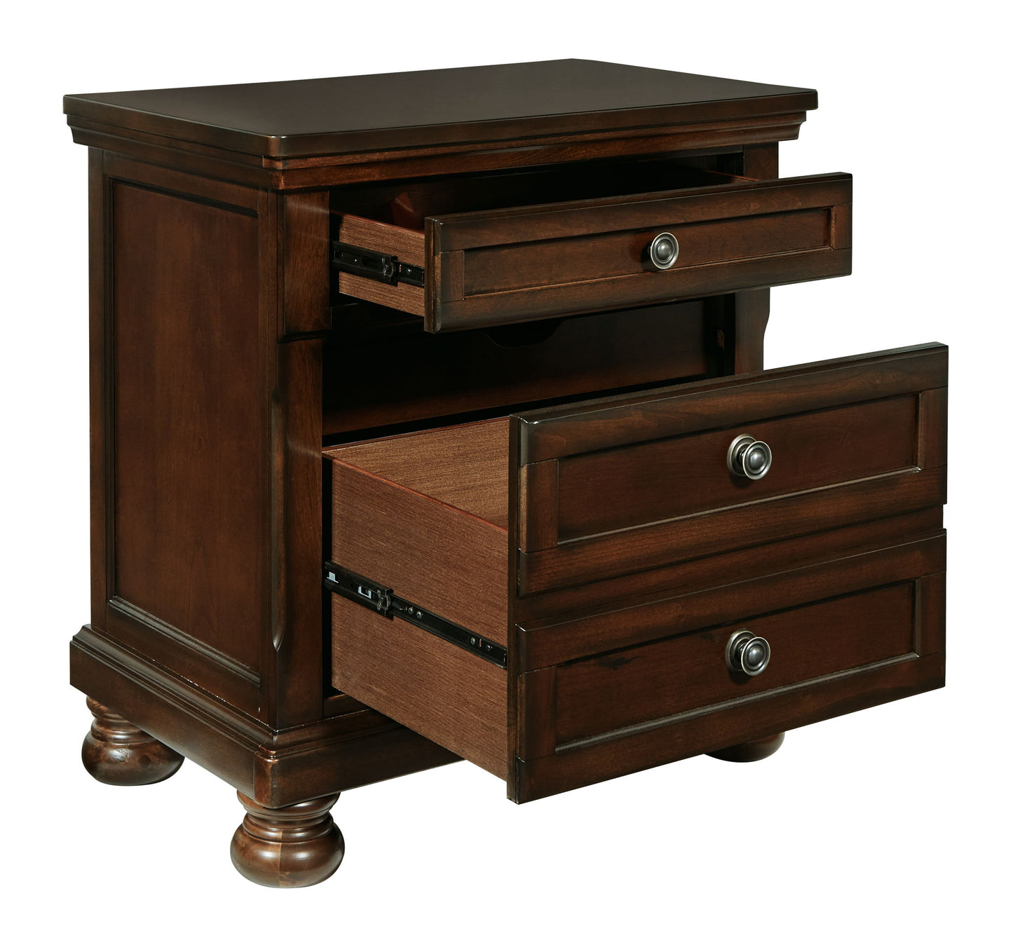 Porter - Two Drawer Night Stand - Dark Brown - The Sleep Loft - Online Mattress Showroom NYC