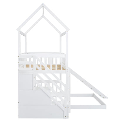 House Bunk Bed With Slide - The Sleep Loft - Online Mattress Showroom NYC