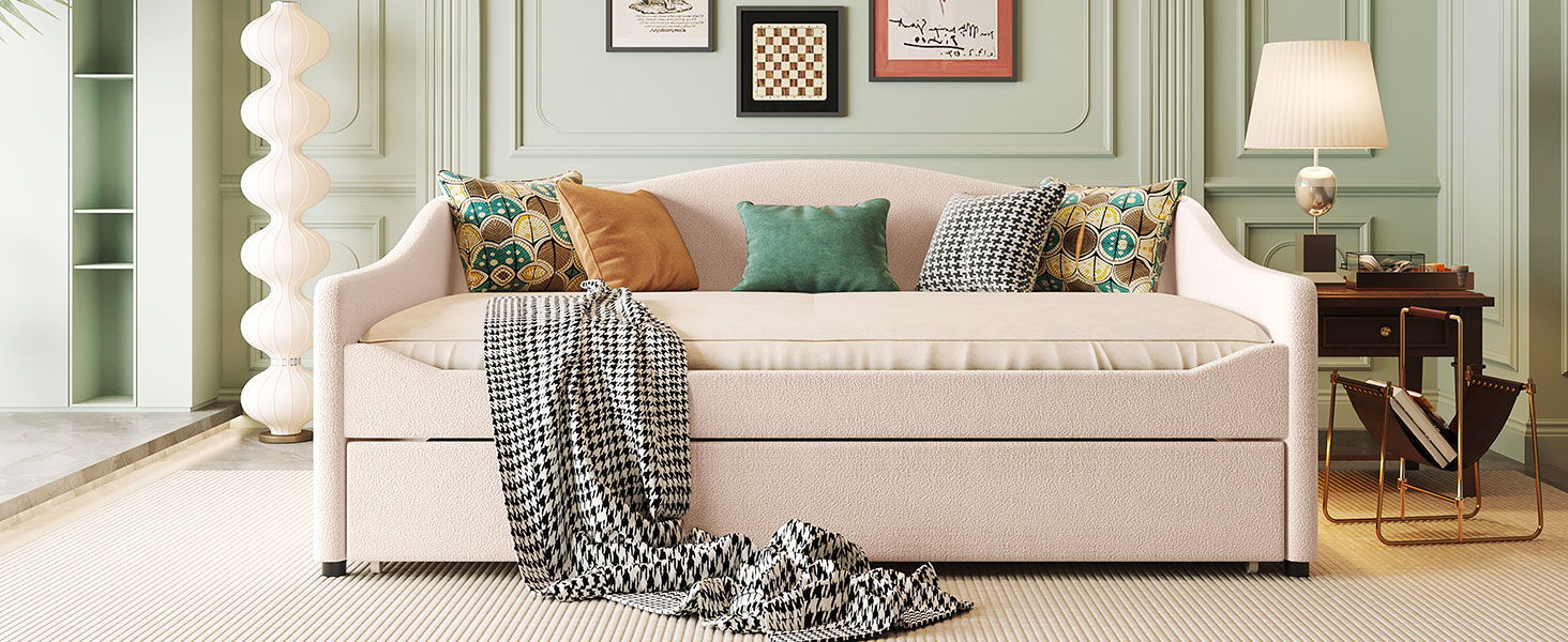 Upholstered Daybed With Light And Trundle - The Sleep Loft - Online Mattress Showroom NYC