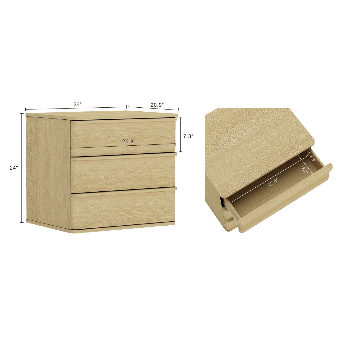 Molly - Nightstand - Oak - The Sleep Loft - Online Mattress Showroom NYC