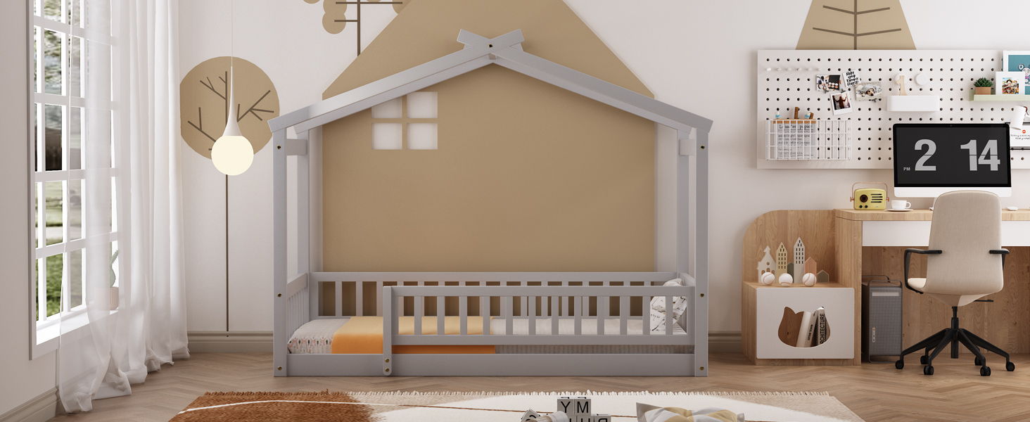 Bed House Bed Frame With Fence - The Sleep Loft - Online Mattress Showroom NYC