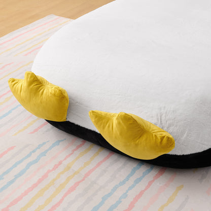 Twin Size Penguin Shaped Bed, Lounger Chair For Kids Bedroom - White / Black - The Sleep Loft - Online Mattress Showroom NYC