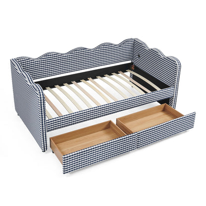 Gingham Daybed With USB Charging Port, Wave-Shaped Design - The Sleep Loft - Online Mattress Showroom NYC