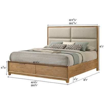 Contemporary Storage Platform Bed With Ultra Plush Headboard