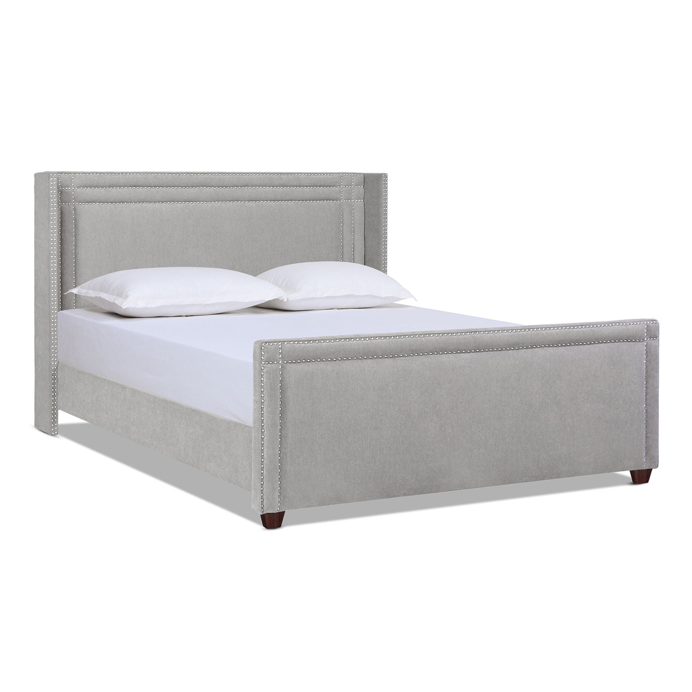 Elle - Wingback Upholstered King Bed - Silver Gray - The Sleep Loft - Online Mattress Showroom NYC