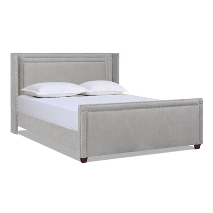 Elle - Wingback Upholstered King Bed - Silver Gray - The Sleep Loft - Online Mattress Showroom NYC