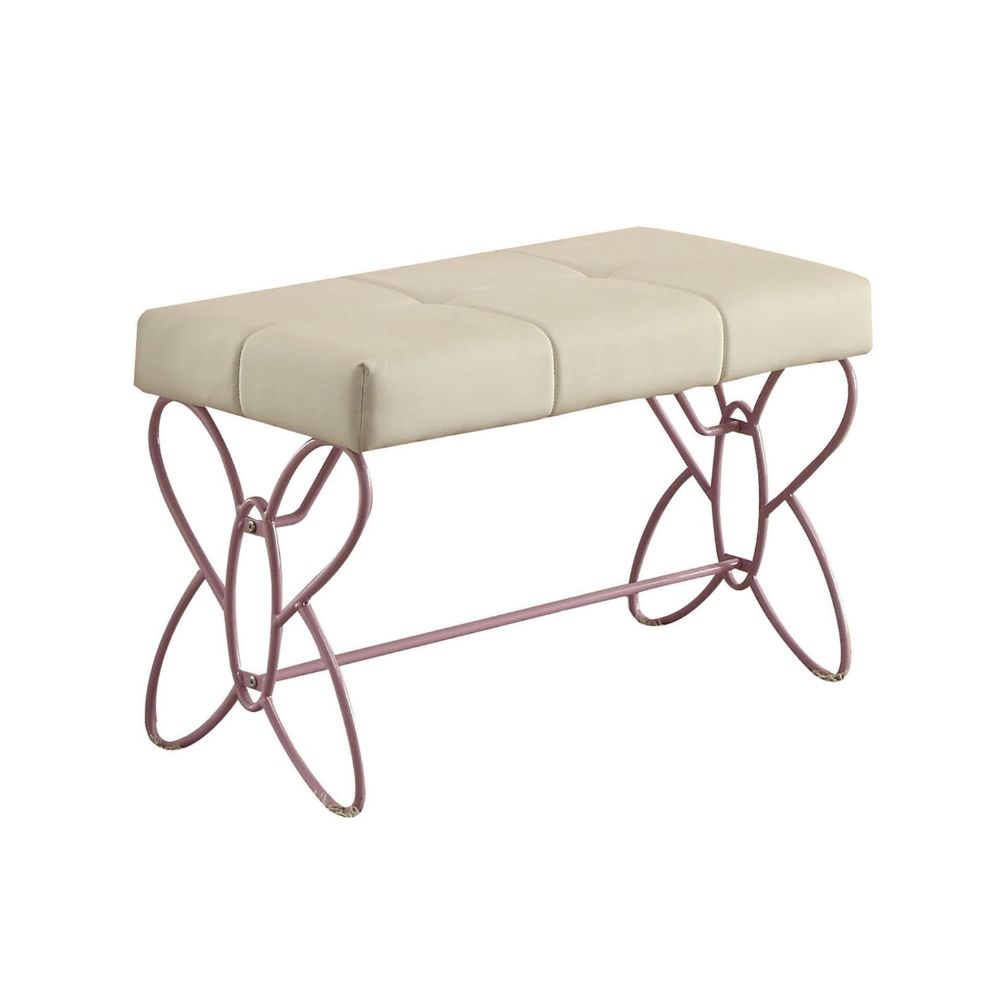 Priya II - Synthetic Leather Purple Bench - Purple / White - The Sleep Loft - Online Mattress Showroom NYC