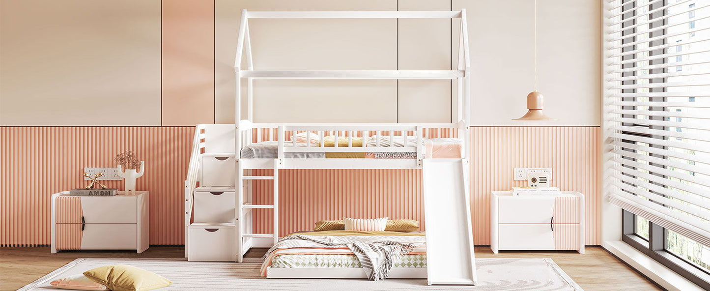 House Bunk Bed With Slide - The Sleep Loft - Online Mattress Showroom NYC