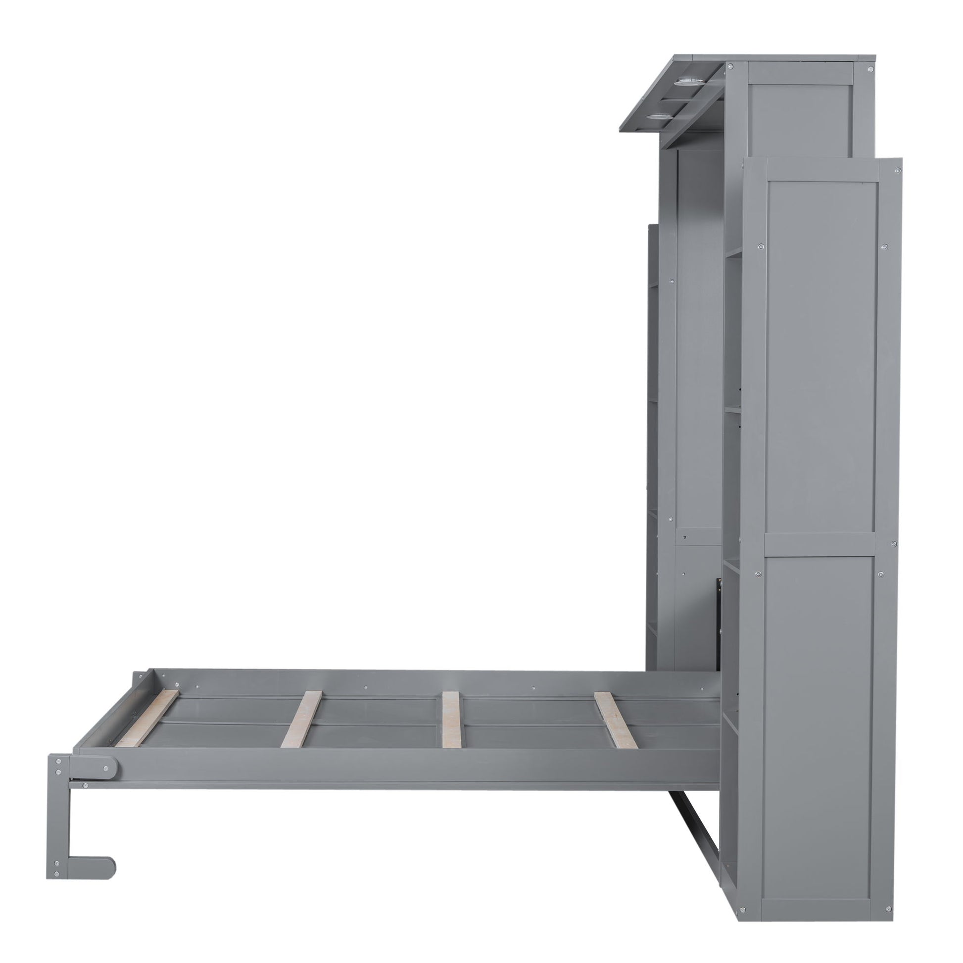 Wall Murphy Bed With Shelves And LED Lights - The Sleep Loft - Online Mattress Showroom NYC