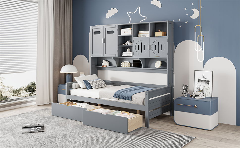 Daybed With All-In-One Cabinet And Shelf - The Sleep Loft - Online Mattress Showroom NYC