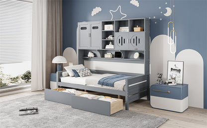 Daybed With All-In-One Cabinet And Shelf - The Sleep Loft - Online Mattress Showroom NYC