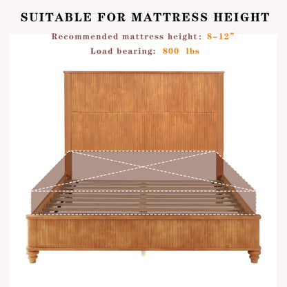 Platform Bed Frame & Tall Headboard