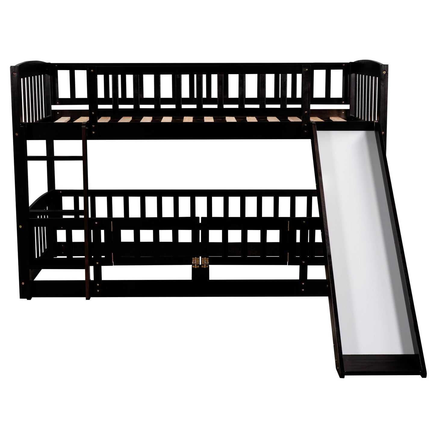Low Bunk Bed With Slide, Fence And Ladder - The Sleep Loft - Online Mattress Showroom NYC