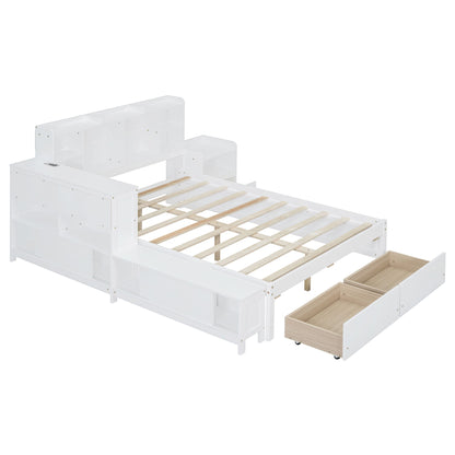Platform Bed With Multi Functional Storage Space, Nightstand, 2 Drawers, USB Ports And Desk - The Sleep Loft - Online Mattress Showroom NYC