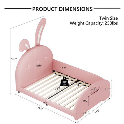 Upholstered Rabbit-Shape Princess Bed With Headboard And Footboard - The Sleep Loft - Online Mattress Showroom NYC