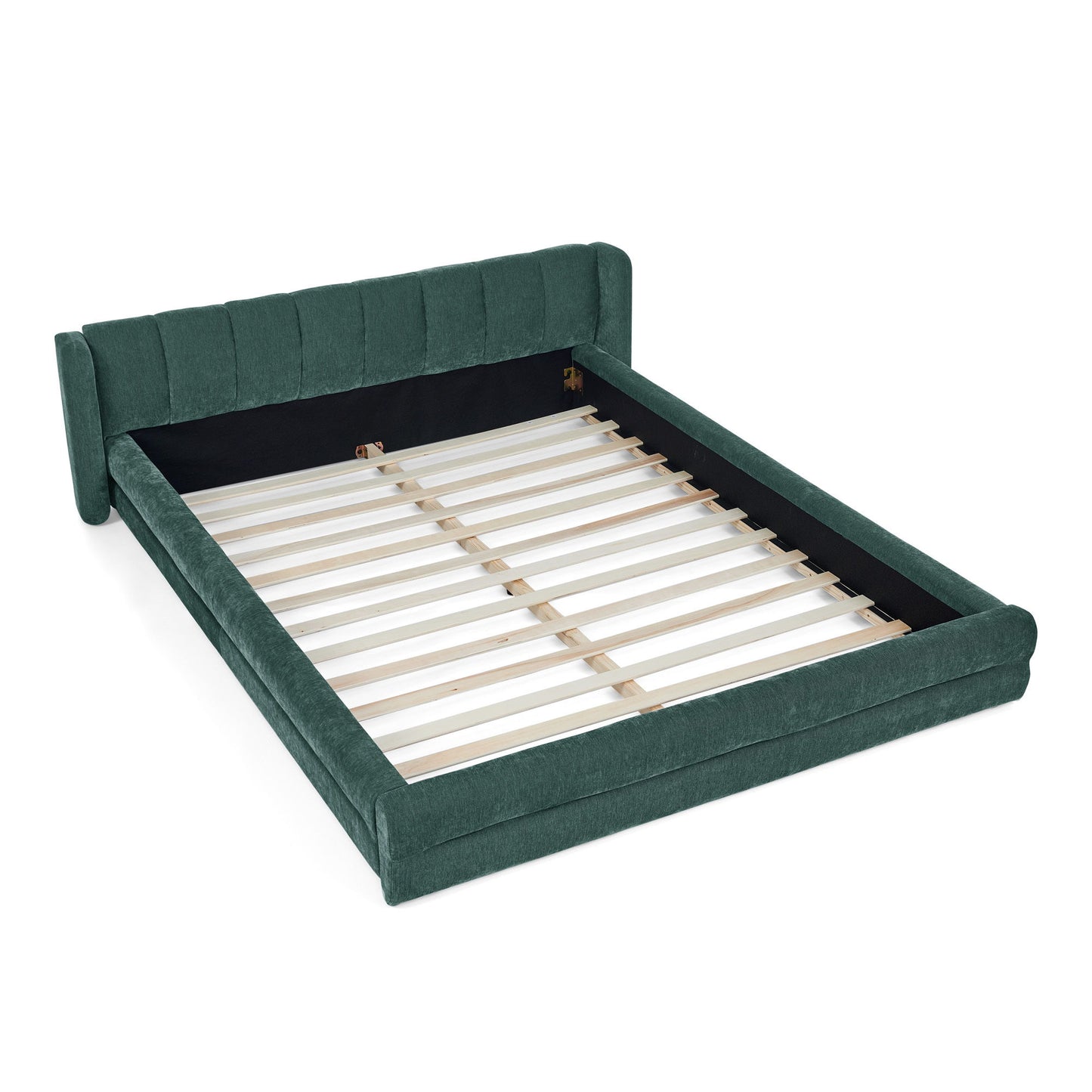Modern Upholstered Bed Frame With Thick Fabric And Headboard - The Sleep Loft - Online Mattress Showroom NYC