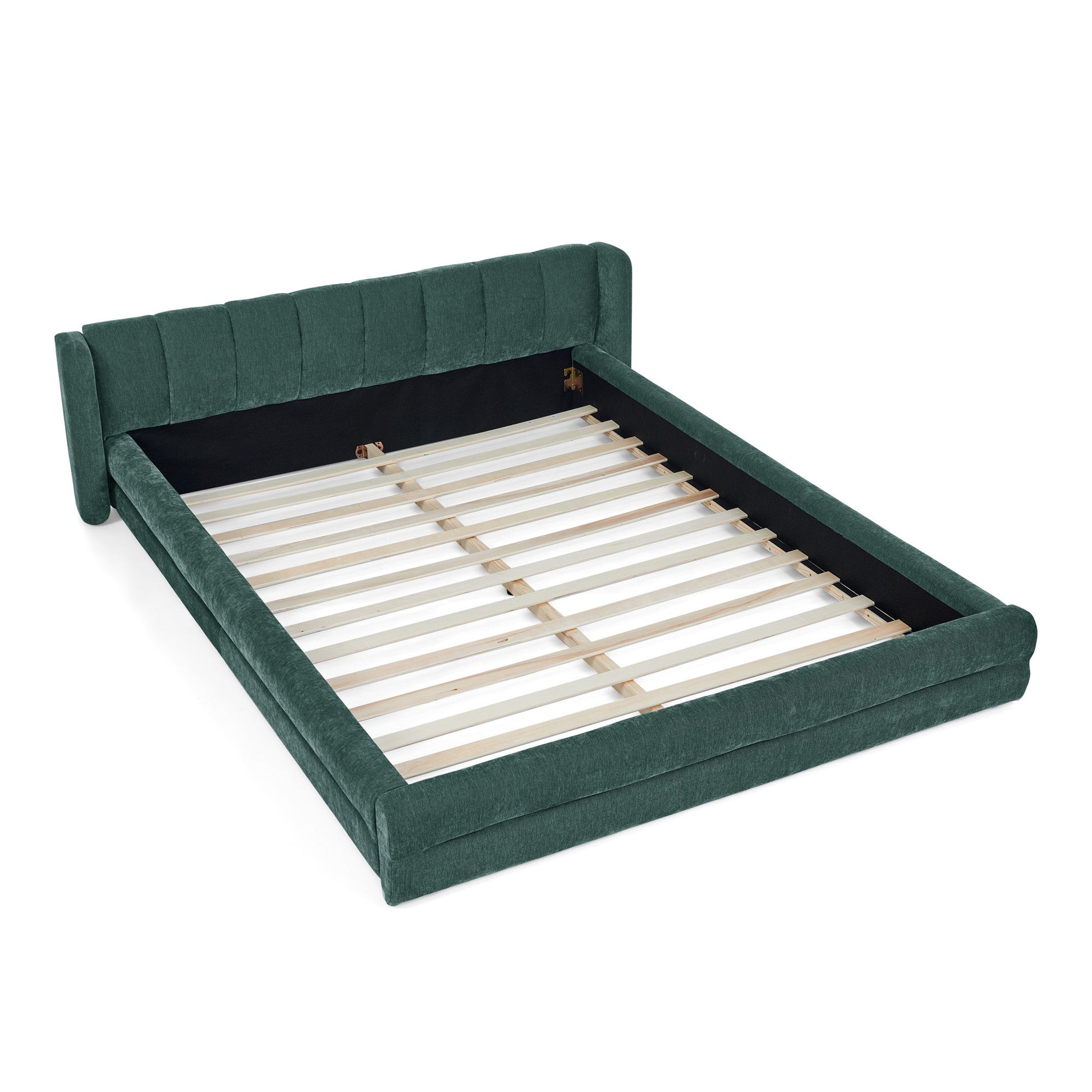 Modern Upholstered Bed Frame With Thick Fabric And Headboard - The Sleep Loft - Online Mattress Showroom NYC