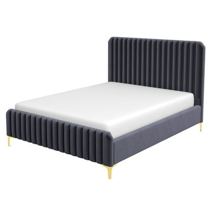 Bethany - Queen Upholstered Platform Bed - Gray - The Sleep Loft - Online Mattress Showroom NYC