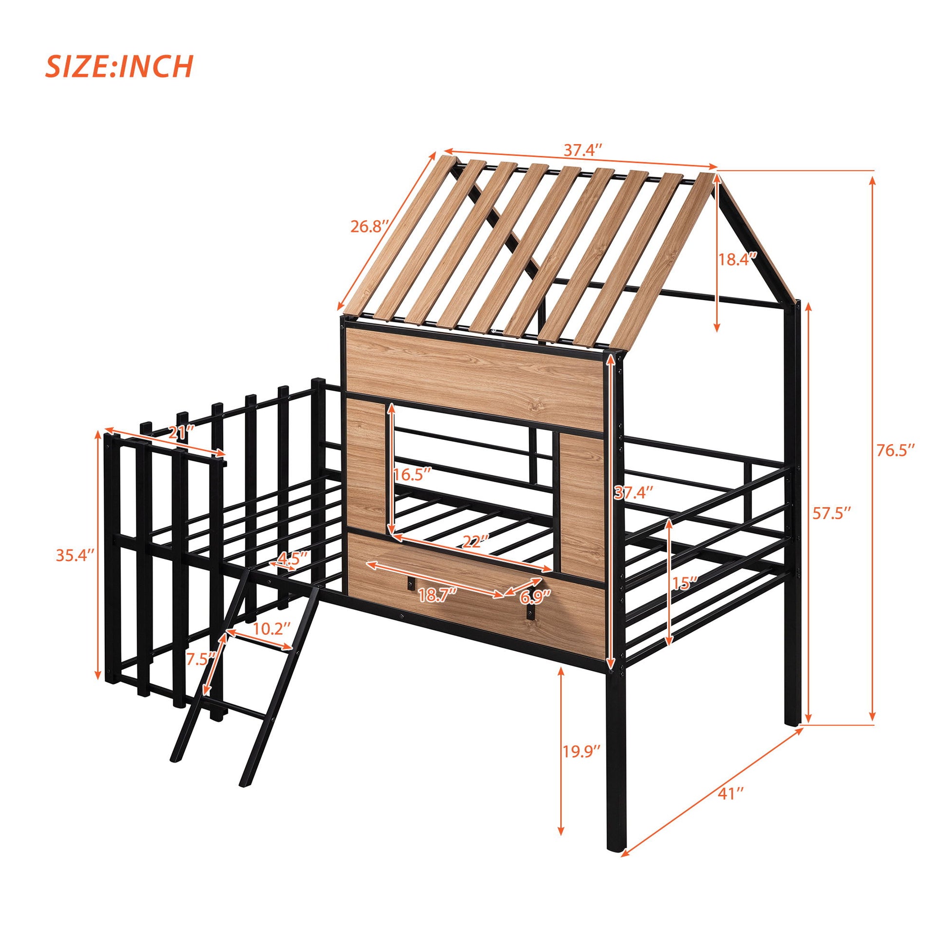 Loft Bed With Roof, Window, Guardrail, Ladder - The Sleep Loft - Online Mattress Showroom NYC