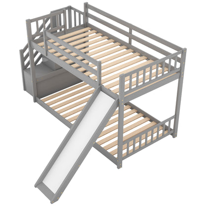 Bunk Bed With Convertible Slide And Stairway - The Sleep Loft - Online Mattress Showroom NYC