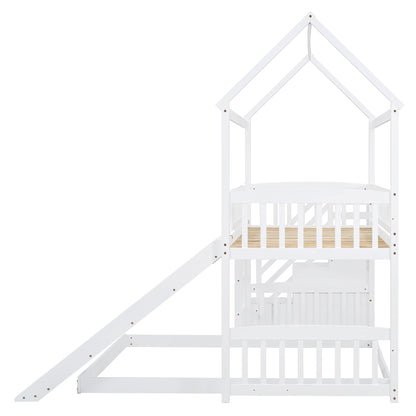 House Bunk Bed With Slide - The Sleep Loft - Online Mattress Showroom NYC