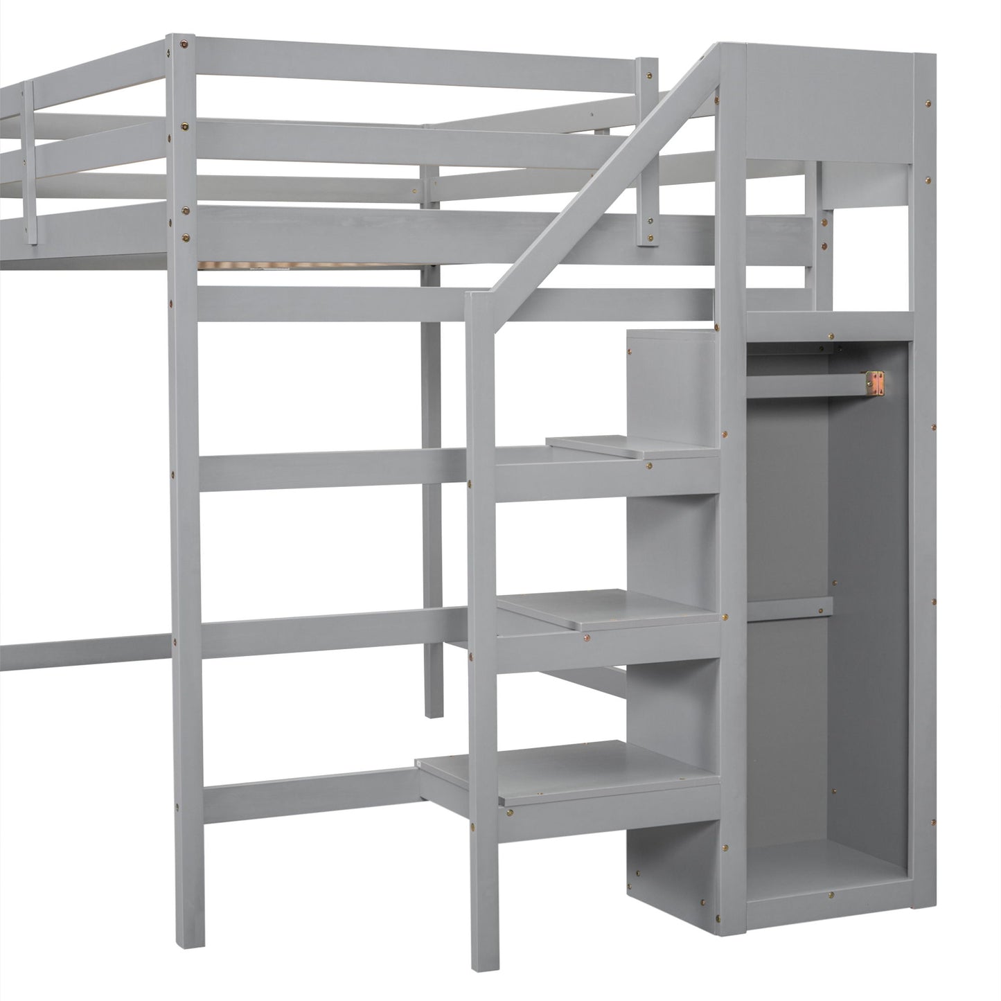 Loft Bed With Built In Storage Wardrobe And Staircase - The Sleep Loft - Online Mattress Showroom NYC