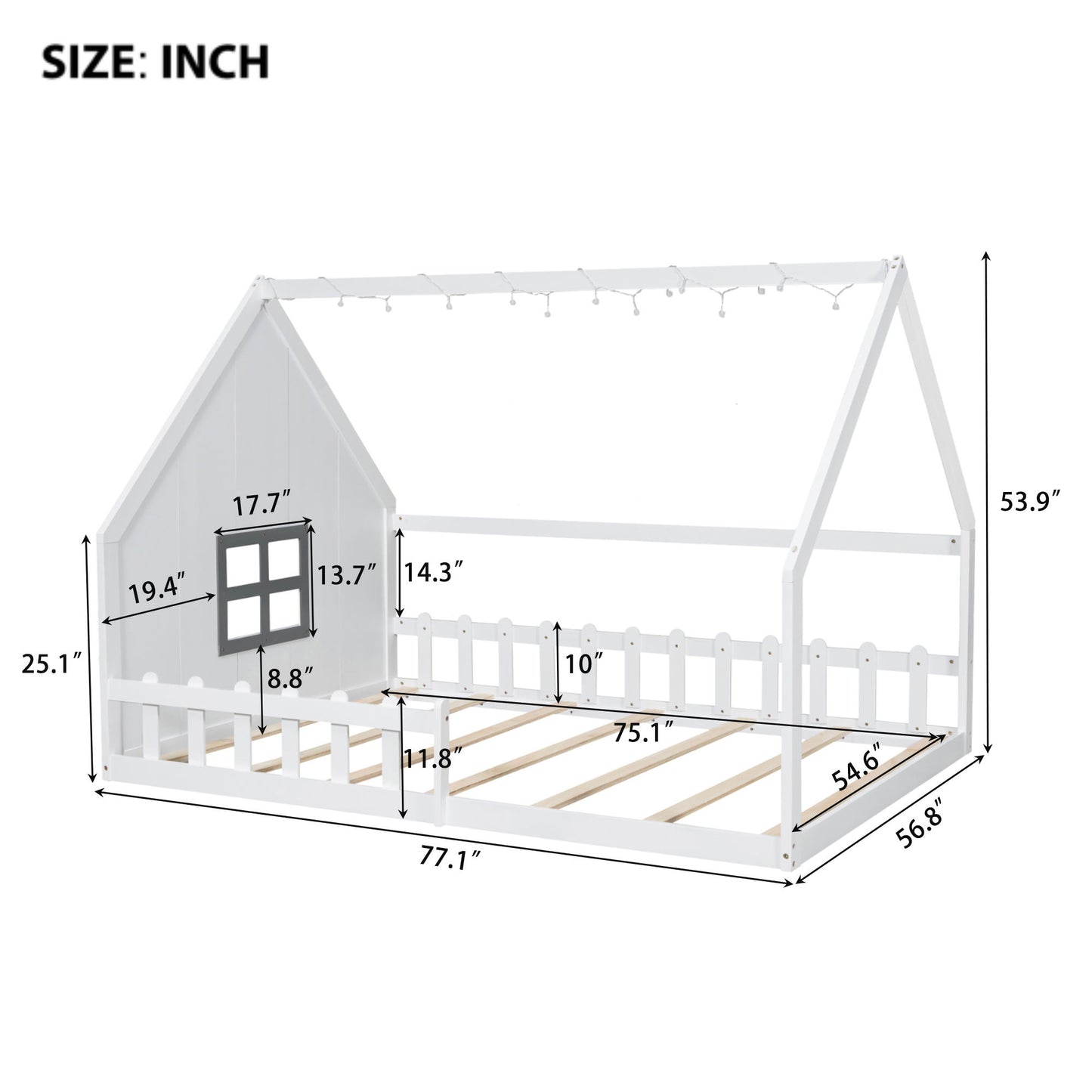 House Bed With Window And Fence - The Sleep Loft - Online Mattress Showroom NYC