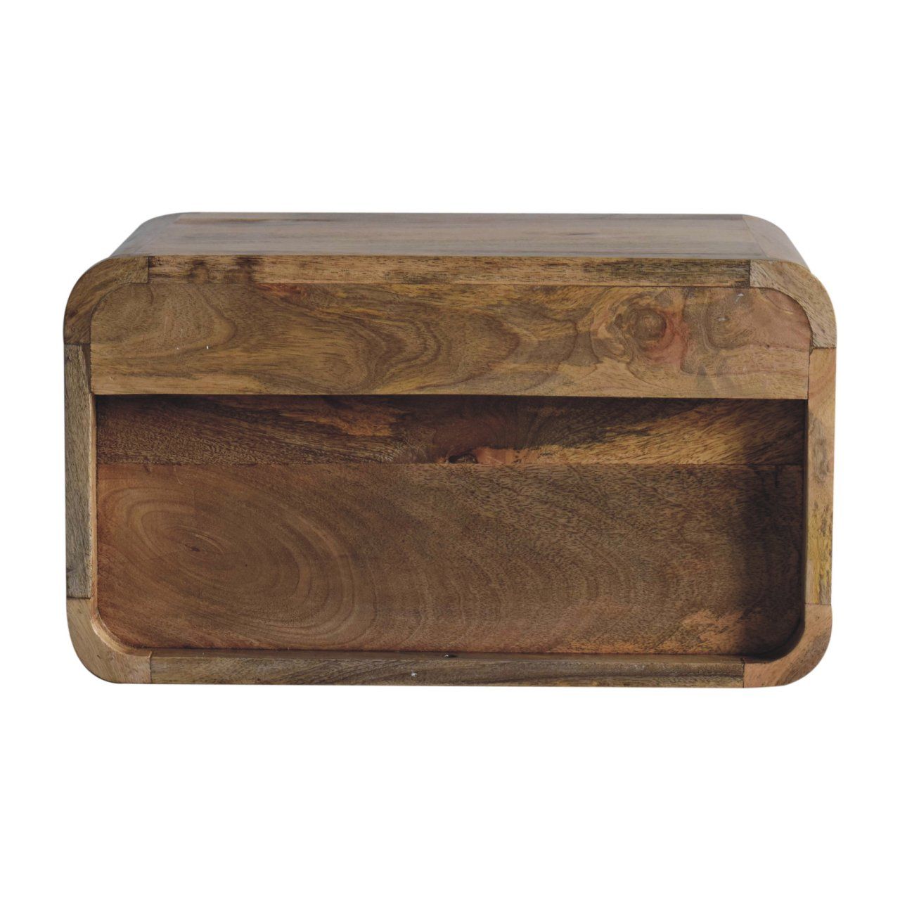 Curved Upper Slot Floating Nightstand - The Sleep Loft - Online Mattress Showroom NYC