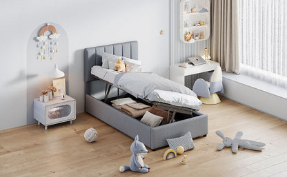 Upholstered Platform Bed With A Hydraulic Storage System - The Sleep Loft - Online Mattress Showroom NYC