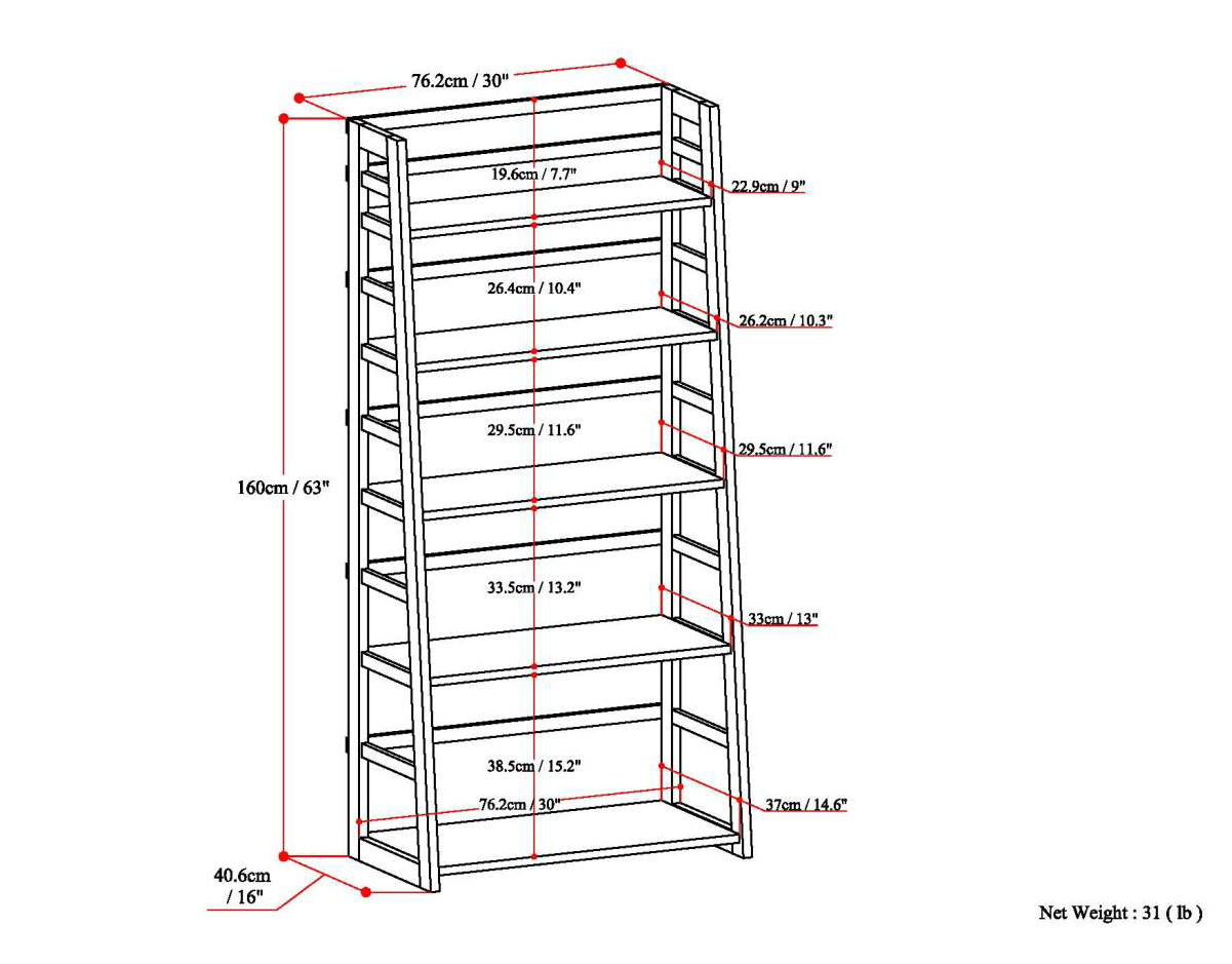 Acadian - Handcrafted Ladder Shelf Bookcase - The Sleep Loft - Online Mattress Showroom NYC